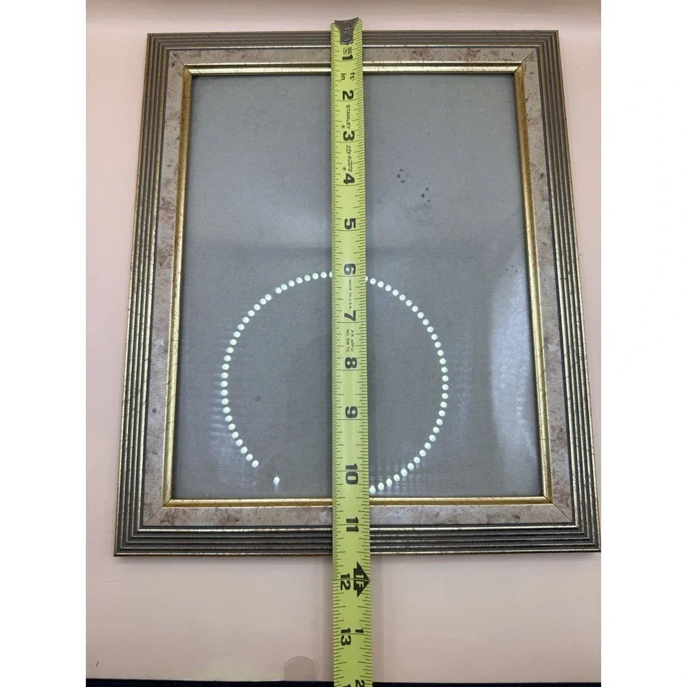 Vintage Distressed Picture Frame Gold Blue Marble Look Wall Tabletop Frame